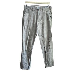 Gap straight linen-cotton pant tan trousers men's 30 X 30 sustainable wardrobe